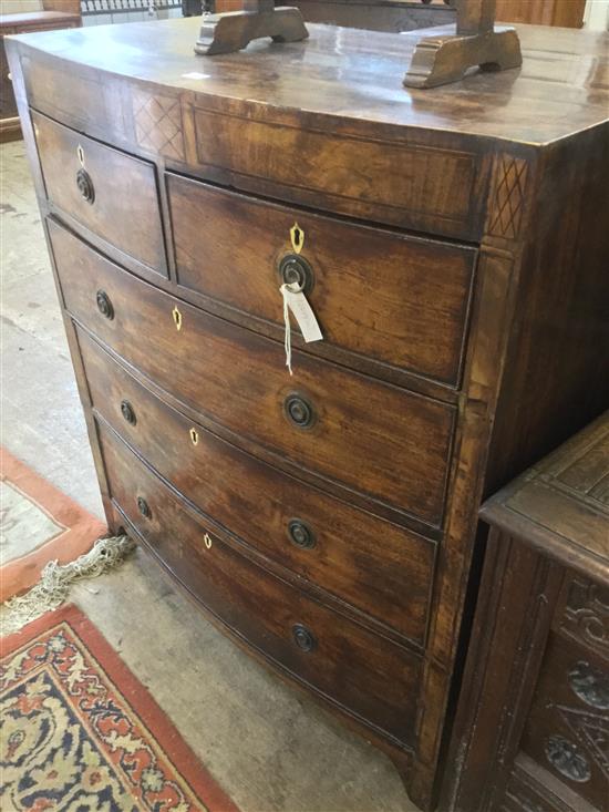 Georgian mahogany bow-fronted five-drawer chest